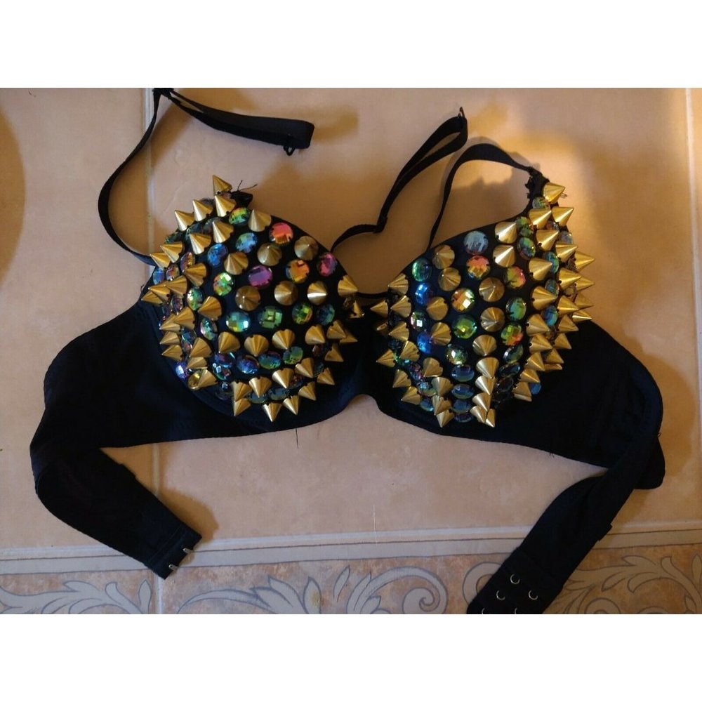 Oh Yes Spiked Jeweled Top small bikini